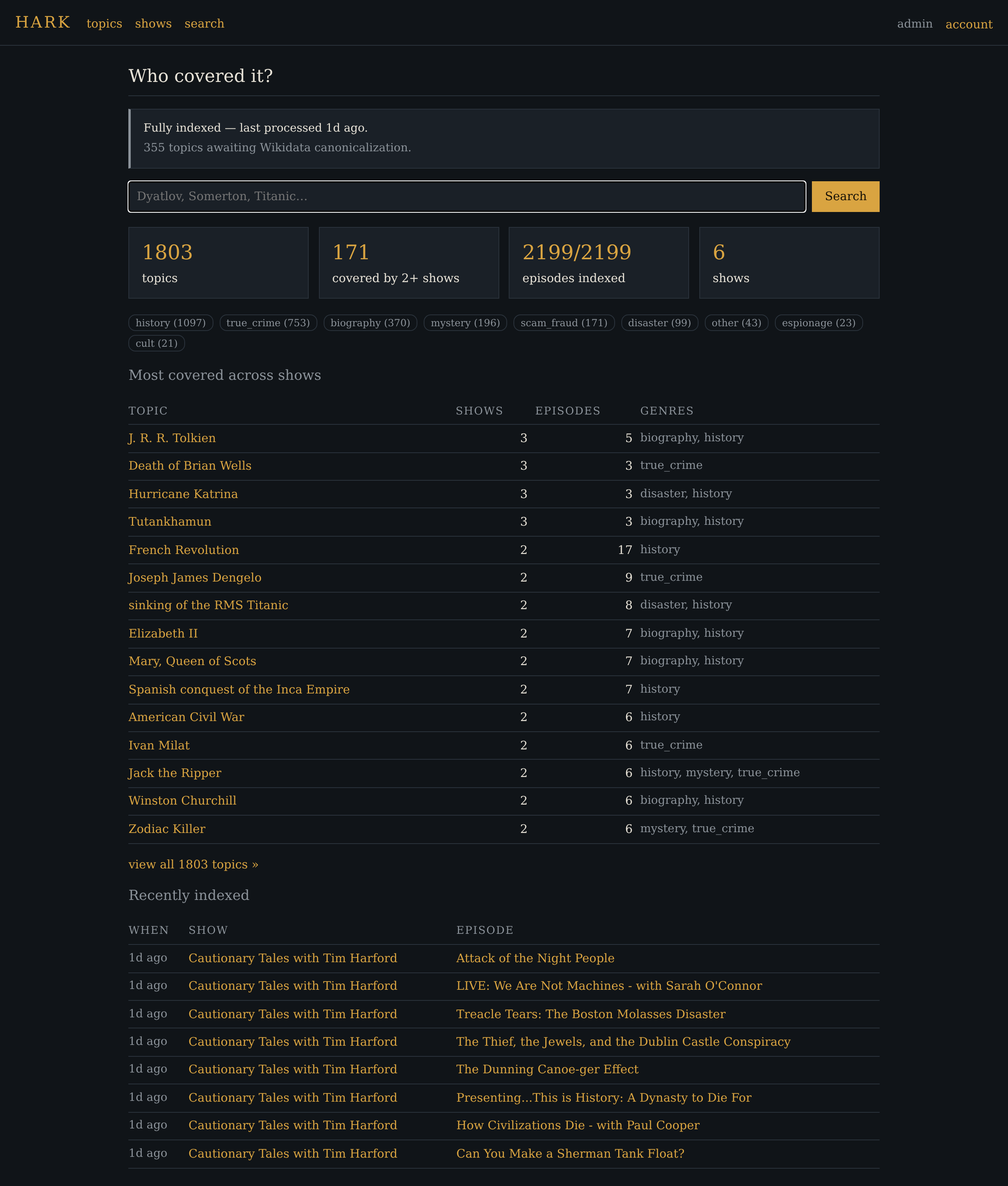 hark dashboard